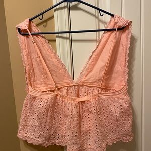 pink lace tank top